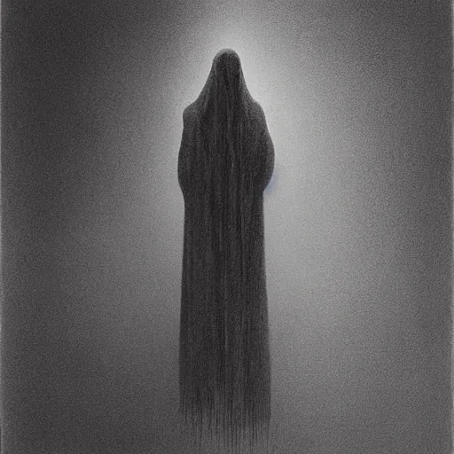 Image similar to Dry commuter ghost. Zdzisaw Beksinski.