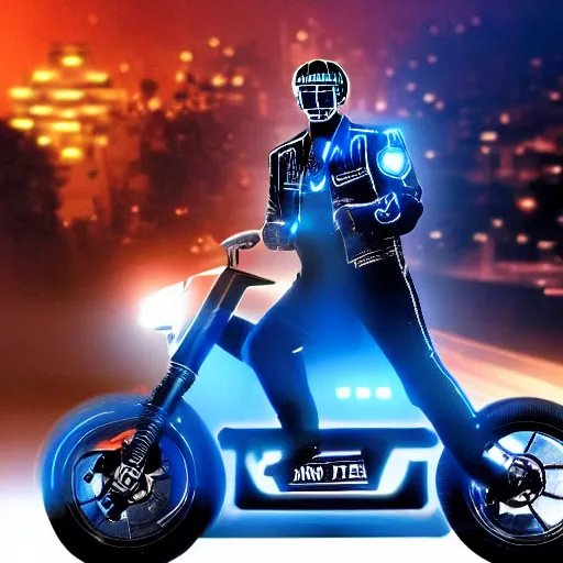 Prompt: Donald trump as motorbike from Tron Legacy