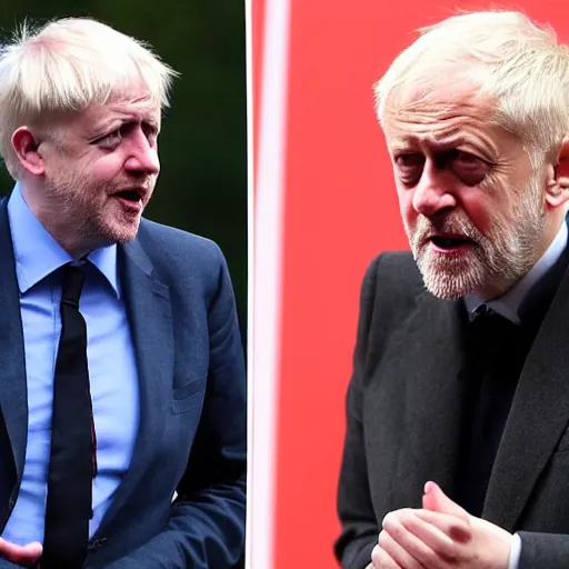 Prompt: comrade corbyn battles boris johnson