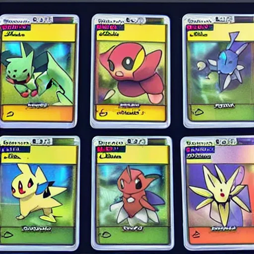 Prompt: Pokemon cards reverse Holo