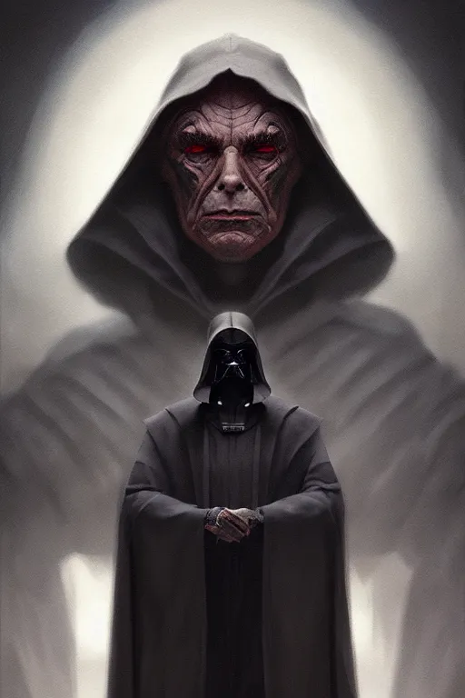 Image similar to breathtaking detailed concept art painting of a sith lord michel temer, by hsiao - ron cheng, exquisite detail, extremely moody lighting, 8 k