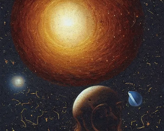 Image similar to universe cosmology mental state, a closeup simple vector pop surrealism, by ( leonardo da vinci ) and greg rutkowski and rafal olbinski