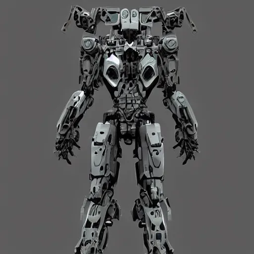 Image similar to a mech version of a face with nose piercing, no irises, very symmetrical face, highly detailed, by vitaly bulgarov, by yoji shinkawa, by hideo kojima, by joss nizzi, by ben procter, by steve jung, metal gear solid, transformers cinematic universe, conceptartworld, pinterest, artstation, unreal engine