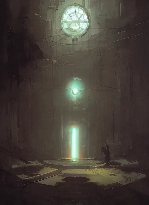 Image similar to portal, neon, rule of thirds, intricate, spotlight, by greg rutkowski, by jeremy mann, digital painting