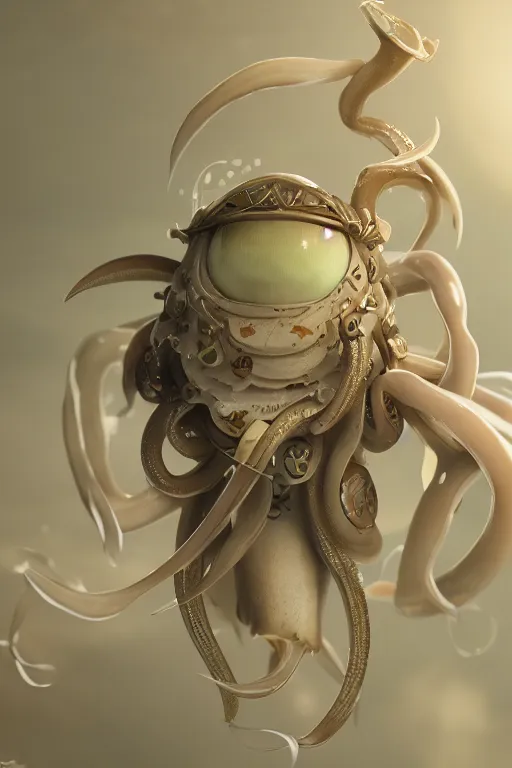 Image similar to cute squid, anime, concept art, intricate details, highly detailed, photorealistic, octane render, 8 k