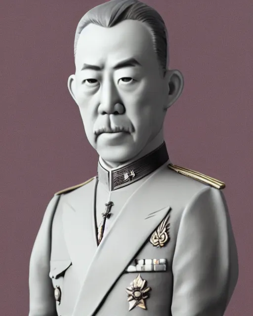 Prompt: full body 3d render of Japanese emperor Hirohito as a funko pop, studio lighting, white background, blender, trending on artstation, 8k, highly detailed