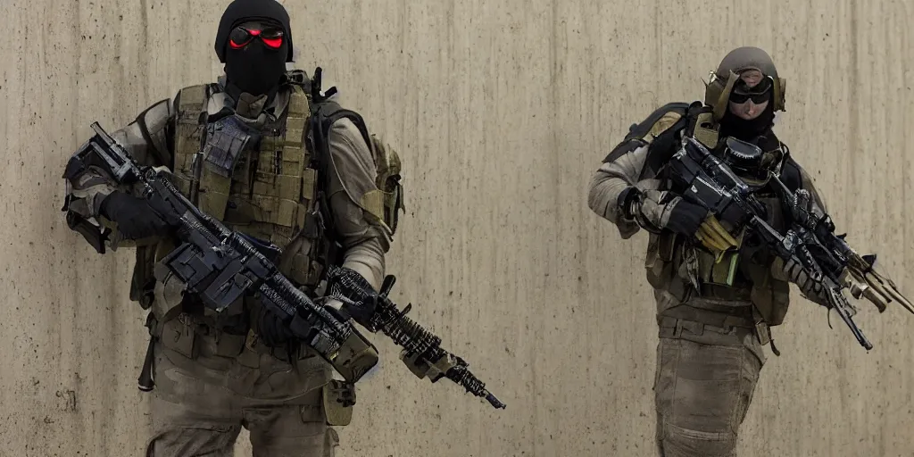 Image similar to spec ops infiltration on dark house night vision fire weapon tactical swat team