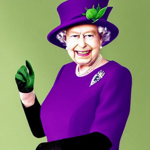 Image similar to queen elizabeth as the riddler