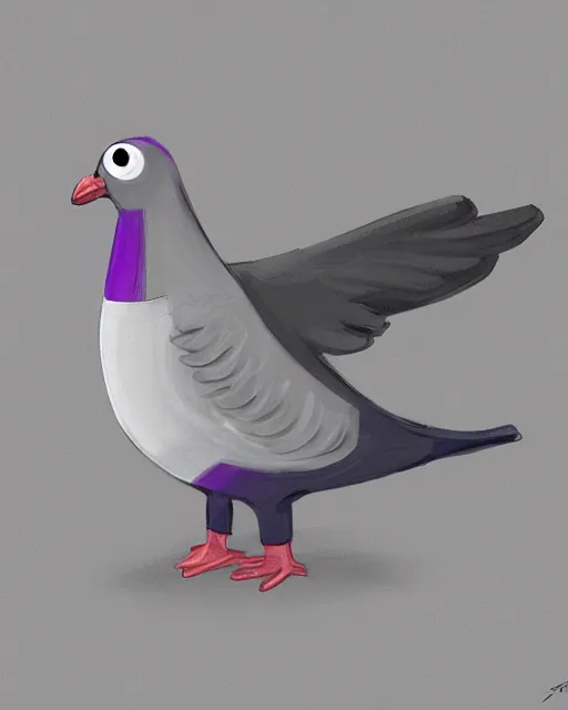 Image similar to pigeon mascot, digital art,