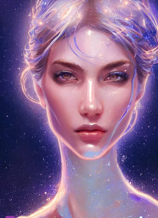 Image similar to clear portrait of a pale attractive women made of lapis lazuli and moonstone, background hyper detailed, character concept, full body, dynamic pose, glowing lights intricate, elegant, highly detailed, digital painting, artstation, concept art, sharp focus, illustration, qwek dom