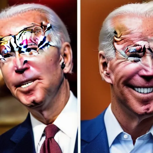 Image similar to joe biden accidentally uses a burger as a phone call