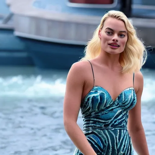 Image similar to margot robbie as water