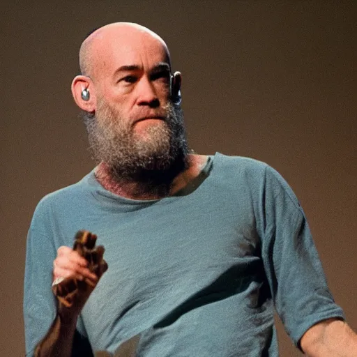 Prompt: michael stipe submerged in honey