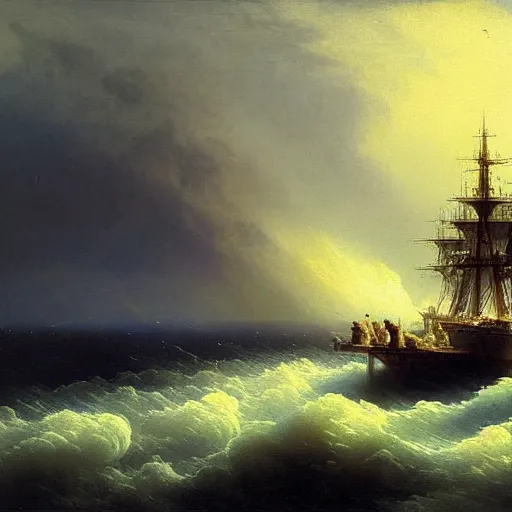 Prompt: Millennium Falcon by Ivan Aivazovsky