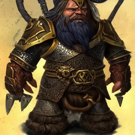 Image similar to digital fantasy art of a dwarf in full combat armor, highly detailed, trending on artstation, tolkien, world of warcraft, by Aaron Morse, by Ariel Fain, by Calvin Boice, by Christopher Hayes, by Matthew McKeown