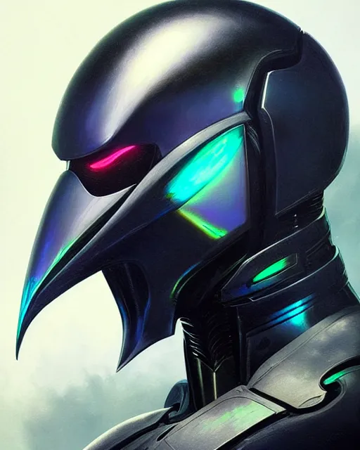 Prompt: iridescent sinewy smooth muscular male sleek glossy black pearlescent scifi armor with smooth black featureless helmet, by greg rutkowski, mark brookes, jim burns, tom bagshaw, magali villeneuve, trending on artstation