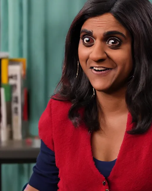 Image similar to kelly kapoor as a muppet. highly detailed felt. hyper real photo. 4 k.