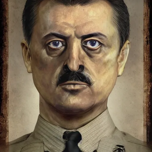 Image similar to Portrait of Igor Ivanovich Strelkov while he is calling for total war, photo-realistic, 2K, highly detailed, bodyhorror by H.R.Giger
