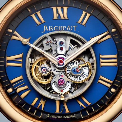 Prompt: a steampunk Jaquet Droz Skelet-One Tourbillon Only Watch reverse workings, highly detailed illustration highlights, gold and silver highlights, neon blue highlights, macro photography, F/2.8, trending on artstation, octane render