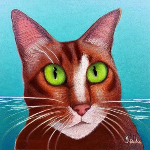 Image similar to “brown cat by sea”