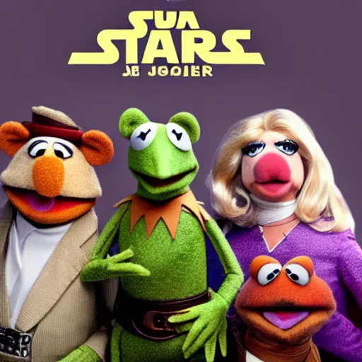 Image similar to the muppets as jedi knights