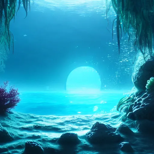 ethereal underwater scene, highly detailed, 4k, HDR