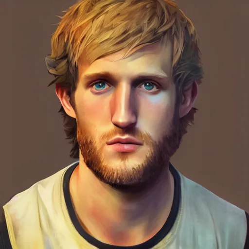 Image similar to logan paul portrait, style game square enix life is strange remake, trending on artstation, painted by greg rutkowski, render with game the last of us parte ii details