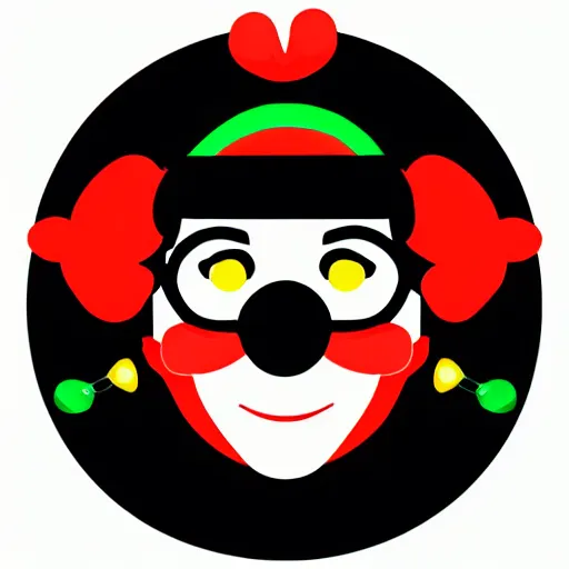 Prompt: clown nerd emoji , vector illustration