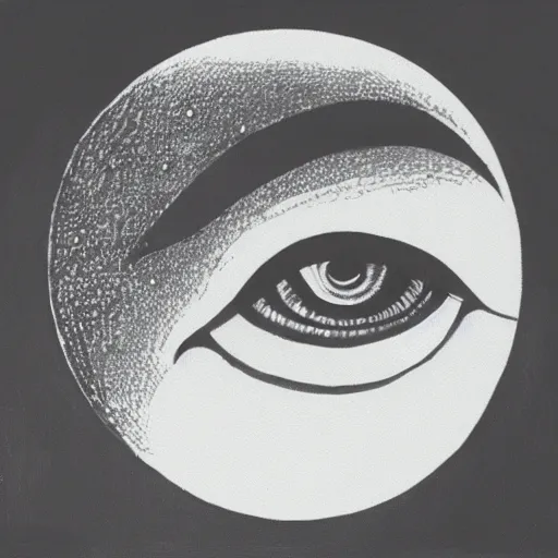 Image similar to the moon as eye, surrealism