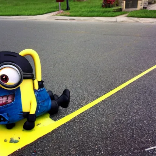 Prompt: minion crime scene photo