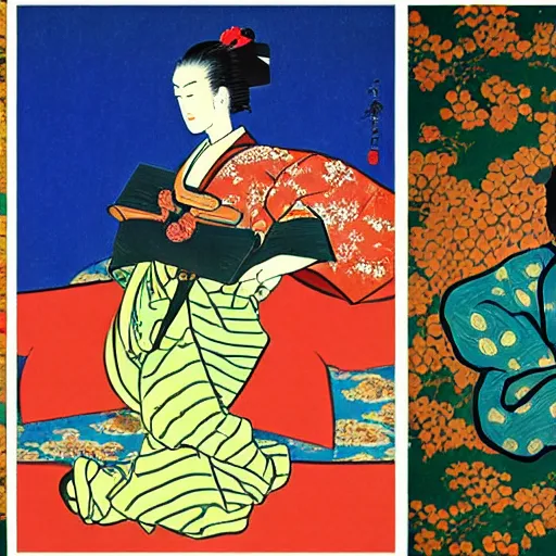 Image similar to post impressionism meets pop art meets ukiyo - e