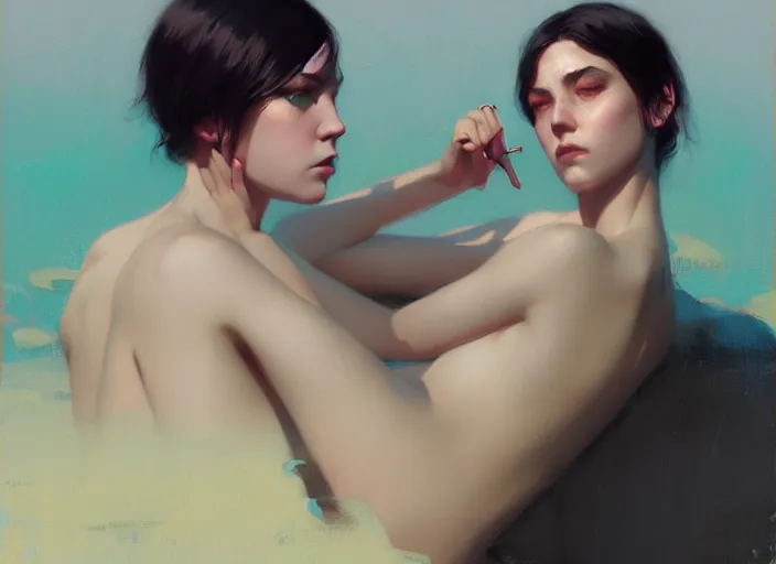 Image similar to dramatic situation, by ilya kuvshinov and jeremy lipking and quentin mabille