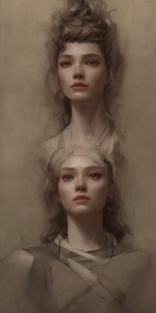 Image similar to Lucy, masterpiece by Edgar Maxence and Ross Tran and Michael Whelan, 8k, octane render