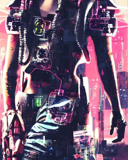 Image similar to professional portrait of cyberpunk millie bobby brown by yoji shinkawa