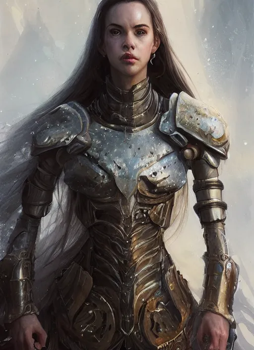 Prompt: a professional portrait of a beautiful young female, clothed in ethereal battle armor, olive skin, long dark hair, beautiful bone structure, symmetrical facial features, intricate, elegant, digital painting, concept art, smooth, sharp focus, finely detailed, illustration, from Valerian and the City of a Thousand Planets, by Ruan Jia and Mandy Jurgens and Artgerm and William-Adolphe Bouguerea