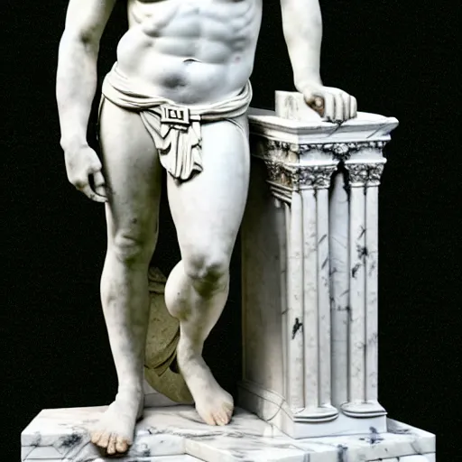 Image similar to russell crowe as a greek marble statue