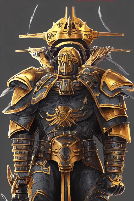 Image similar to armor portrait heros warhammer 4 0 k horus heresy fanart - the primarchs emperor by johannes helgeson animated with vfx concept artist & illustrator global illumination ray tracing hdr fanart arstation zbrush central hardmesh 8 k octane renderer comics stylized