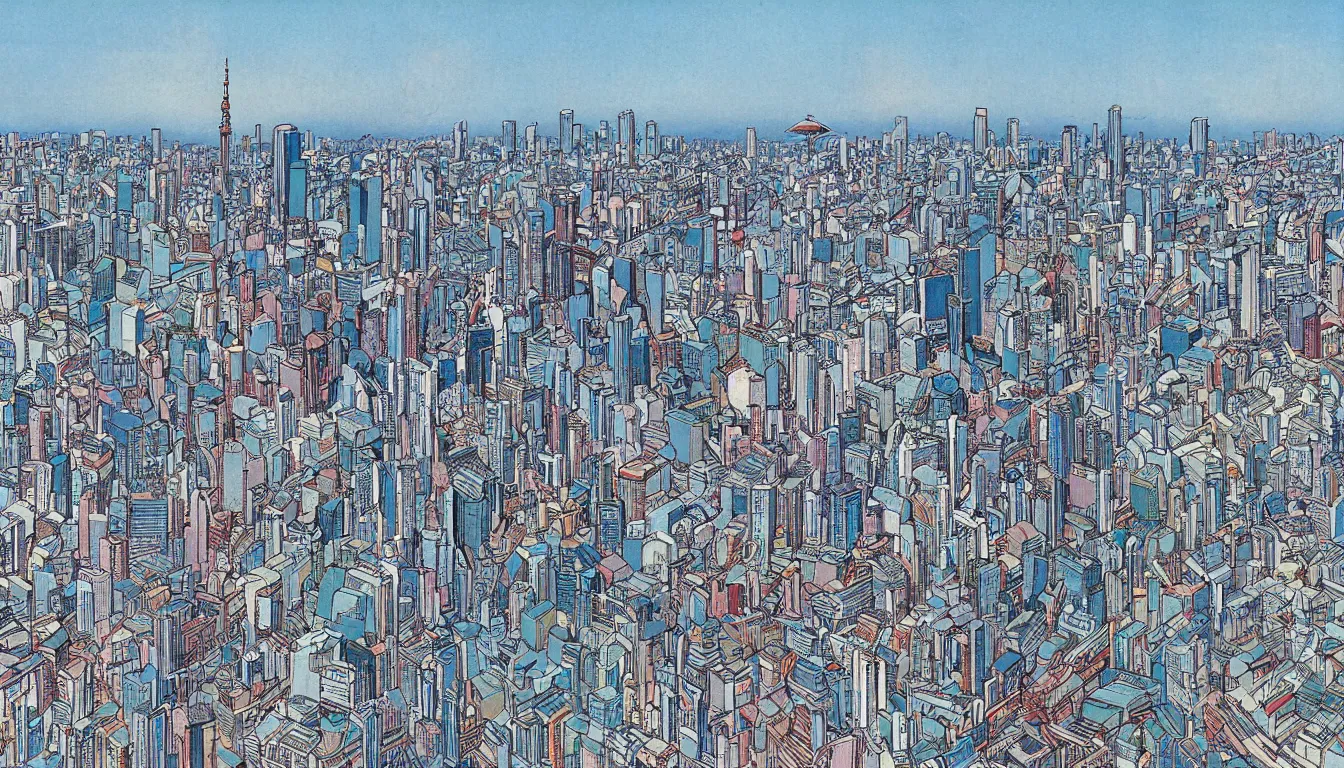 Prompt: tokyo by moebius