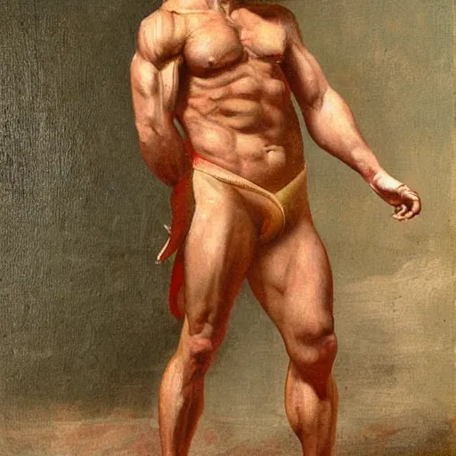 Prompt: an muscular man fine painting, victorian
