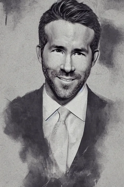 Image similar to ryan reynolds with head of rye, photorealistic