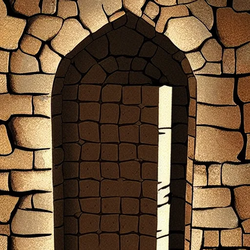 Image similar to secret door in a dungeon, d & d, photo