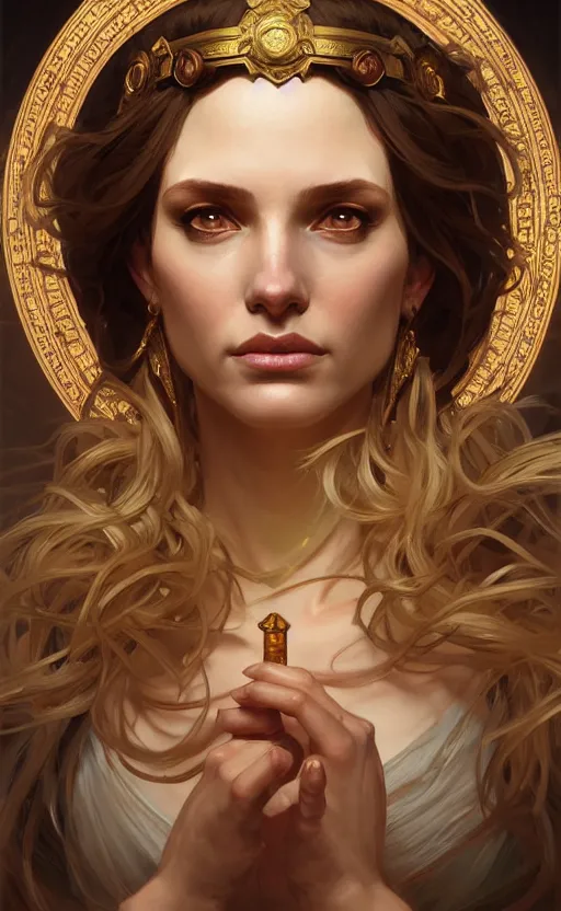 Image similar to portrait of the goddess circe, greek mythology, intricate, headshot, highly detailed, digital painting, artstation, concept art, sharp focus, cinematic lighting, illustration, art by artgerm and greg rutkowski, alphonse mucha, cgsociety