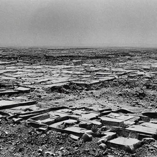 Image similar to barren city, nuclear wasteland, Fallout aesthetic, Anselm Kiefer