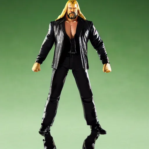 Image similar to Full body shot of a Triple H vinyl figure as a villain, 3d, high quality, depth of field, high contrast, 8k, concept art