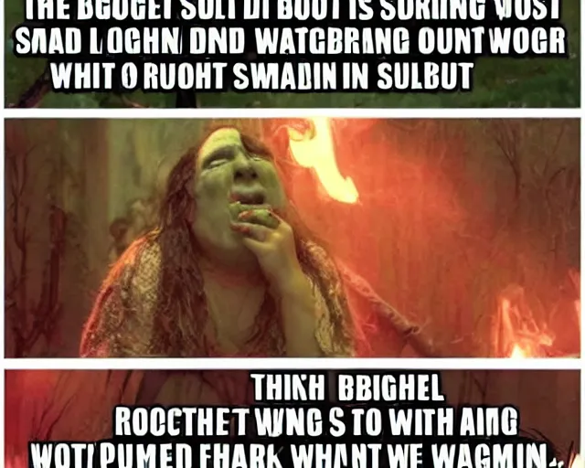 Image similar to fat smelly putrid witch smokin bong. the goblin witch is rotting. the witch burns in sunlight.!dream fat smelly putrid witch smokin bong. the goblin witch is rotting. the witch burns in sunlight.