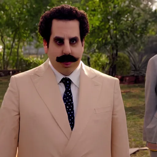 Prompt: jonah hill as borat in borat, 8k resolution, full HD, cinematic lighting, award winning, anatomically correct