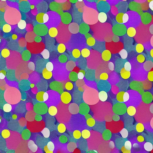 Prompt: repeatable party tablecloth texture, colored dots