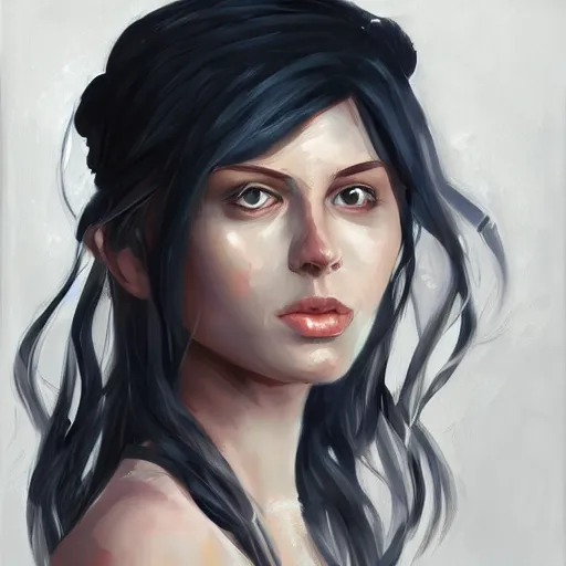 Prompt: a portrait of a woman by vanessa palmer on artstation