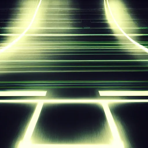 Image similar to drawing of break dancer as lines of lights, long exposure shot, tron, cinematic view from lower angle