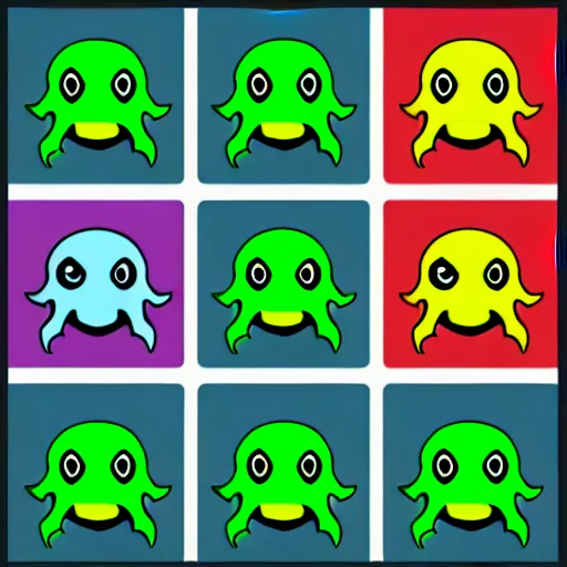 Image similar to cthulhu as ☺ emoji, telegram sticker design, flat design, glossy design, white outline